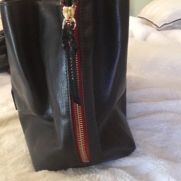 Black leather tote large - Picture 2 of 15